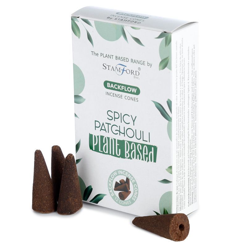 Spicy Patchouli Plant Based Backflow Incense Cones for Home Use