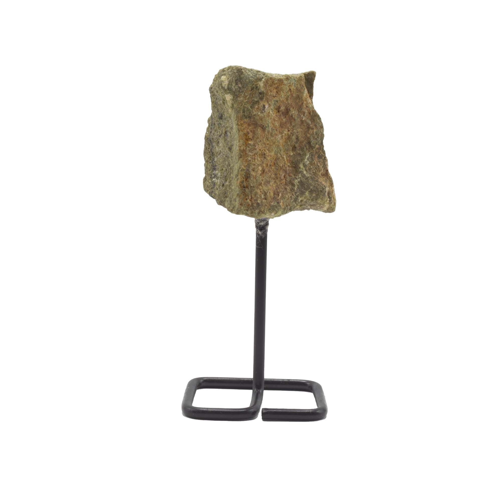 Epidote Mineral Specimen on Metal Stand for Unique Displays