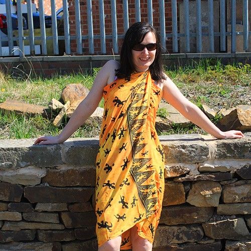 Bali Gecko Sarongs in Vibrant Orange for Stylish Summer Wear
