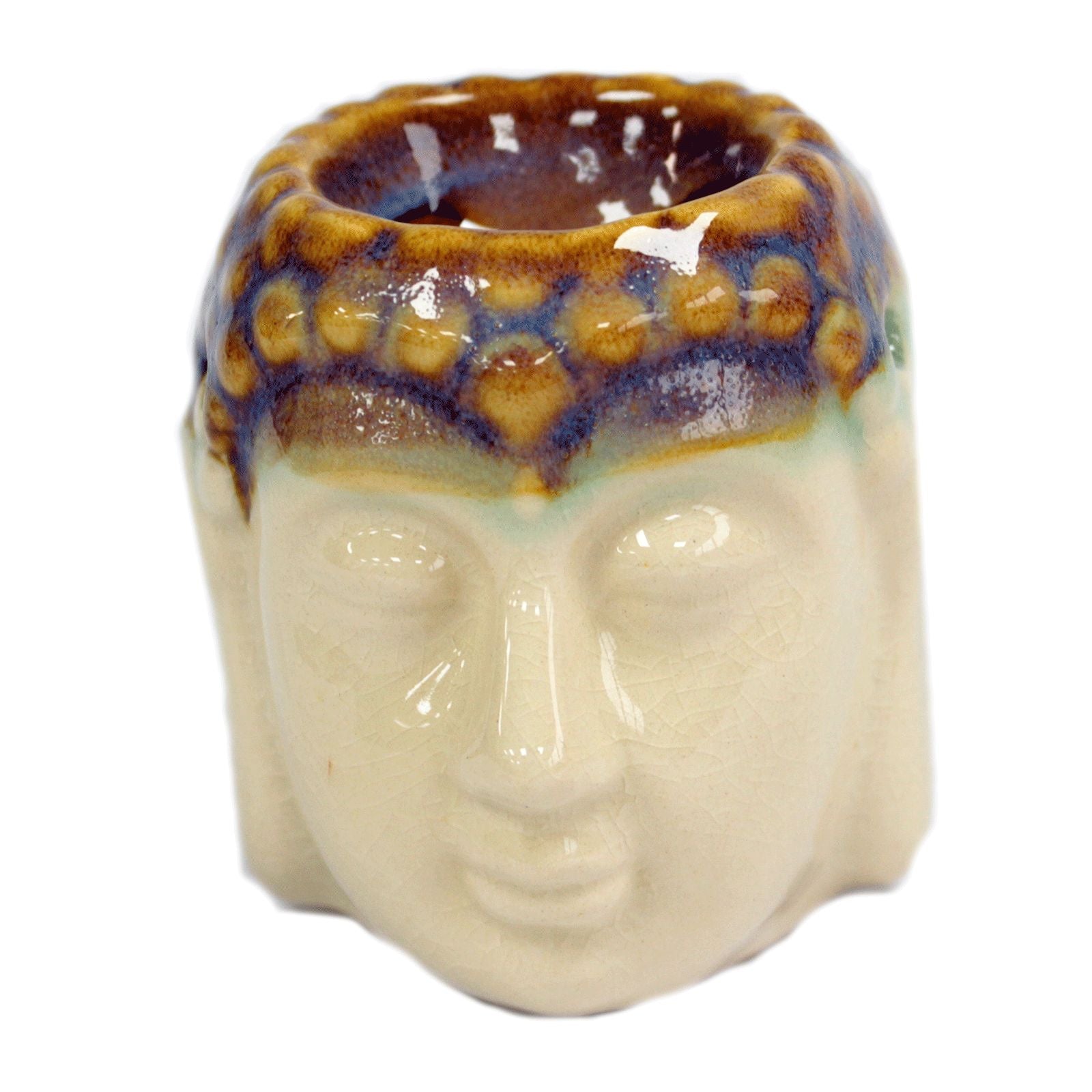 Buddha Oil Burner in Ivory and Mint for Fragrance and Decor