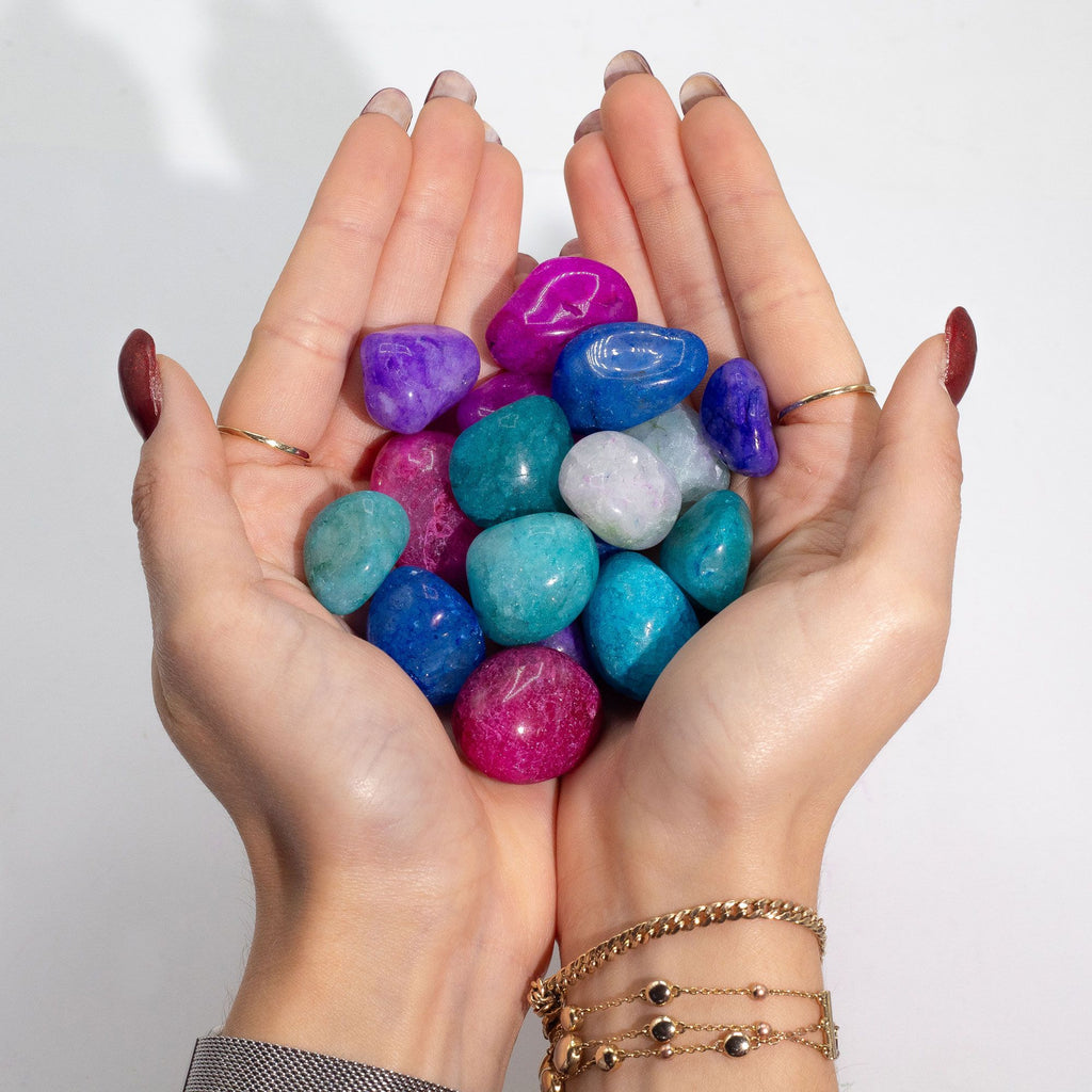 Bulk Treated Mixed Crackle Quartz 1kg Pack of Colourful Stones