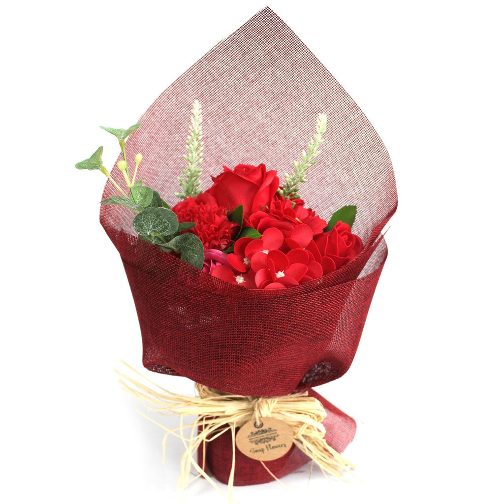 Standing Soap Flower Bouquet Red for Luxurious Bathing Bliss