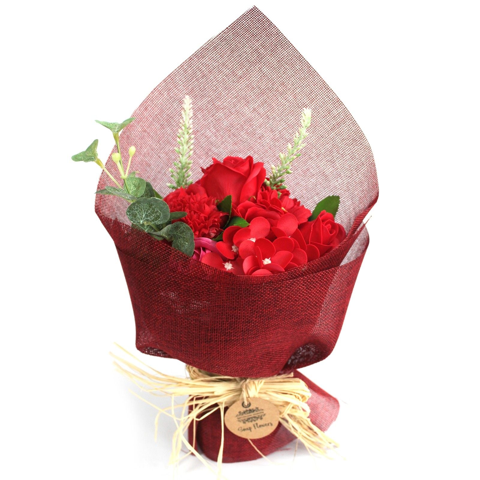 Standing Soap Flower Bouquet Red for Luxurious Bathing Bliss