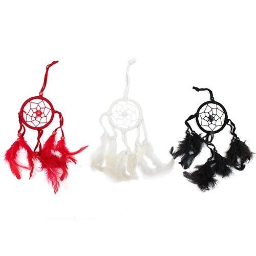 Bali Dreamcatchers Small Round Black White Red for Sweet Dreams