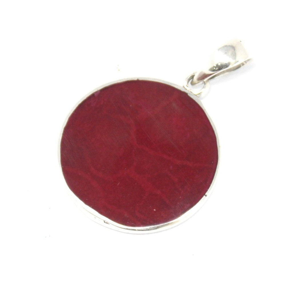 Tree of Life Silver Pendant 22mm with Coral Effect Design