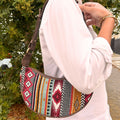 Jacquard Hobo Bag in Rich Browns with Chic Brown Strap Design
