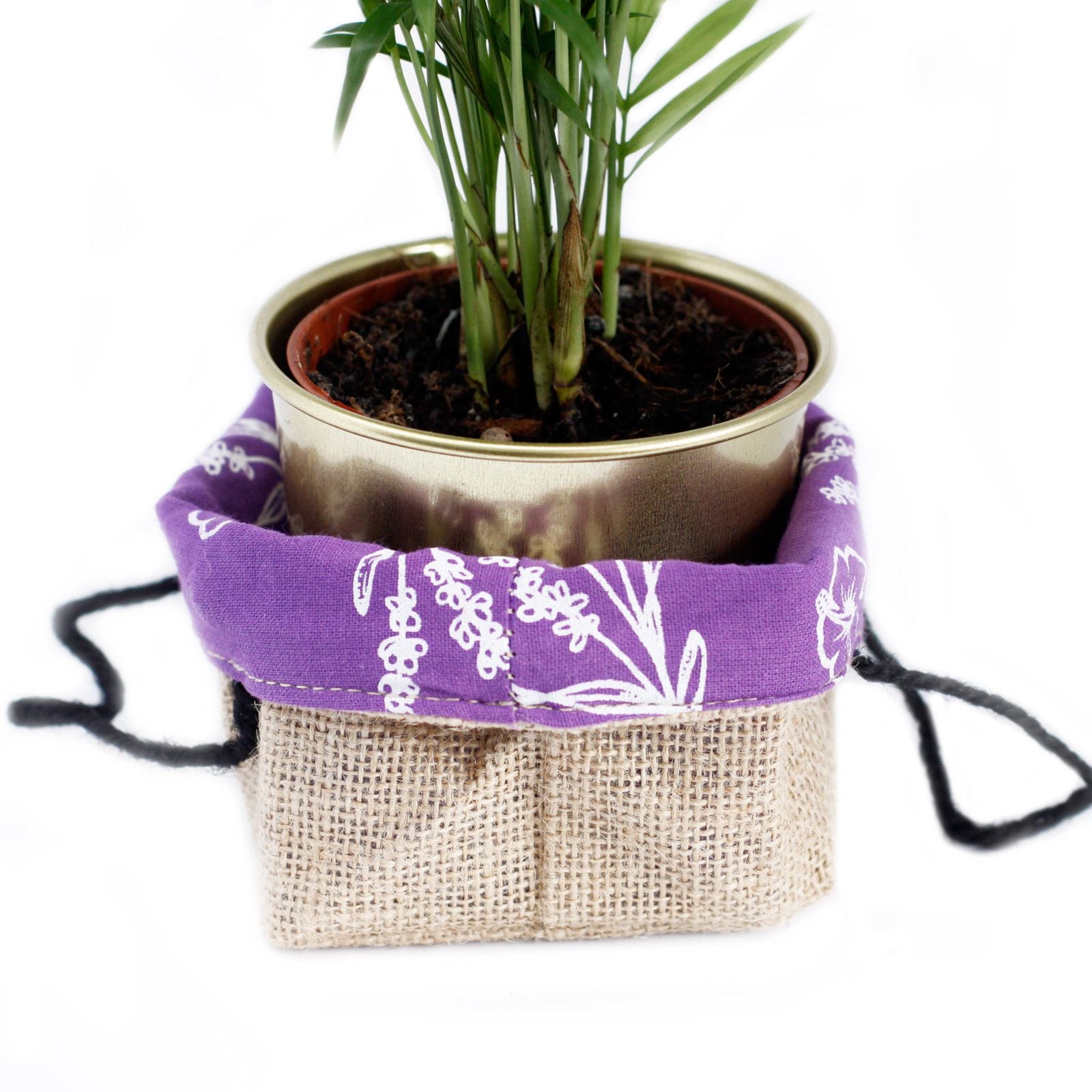 Natural Jute Cotton Gift Bag with Lavender Lining for Gifting