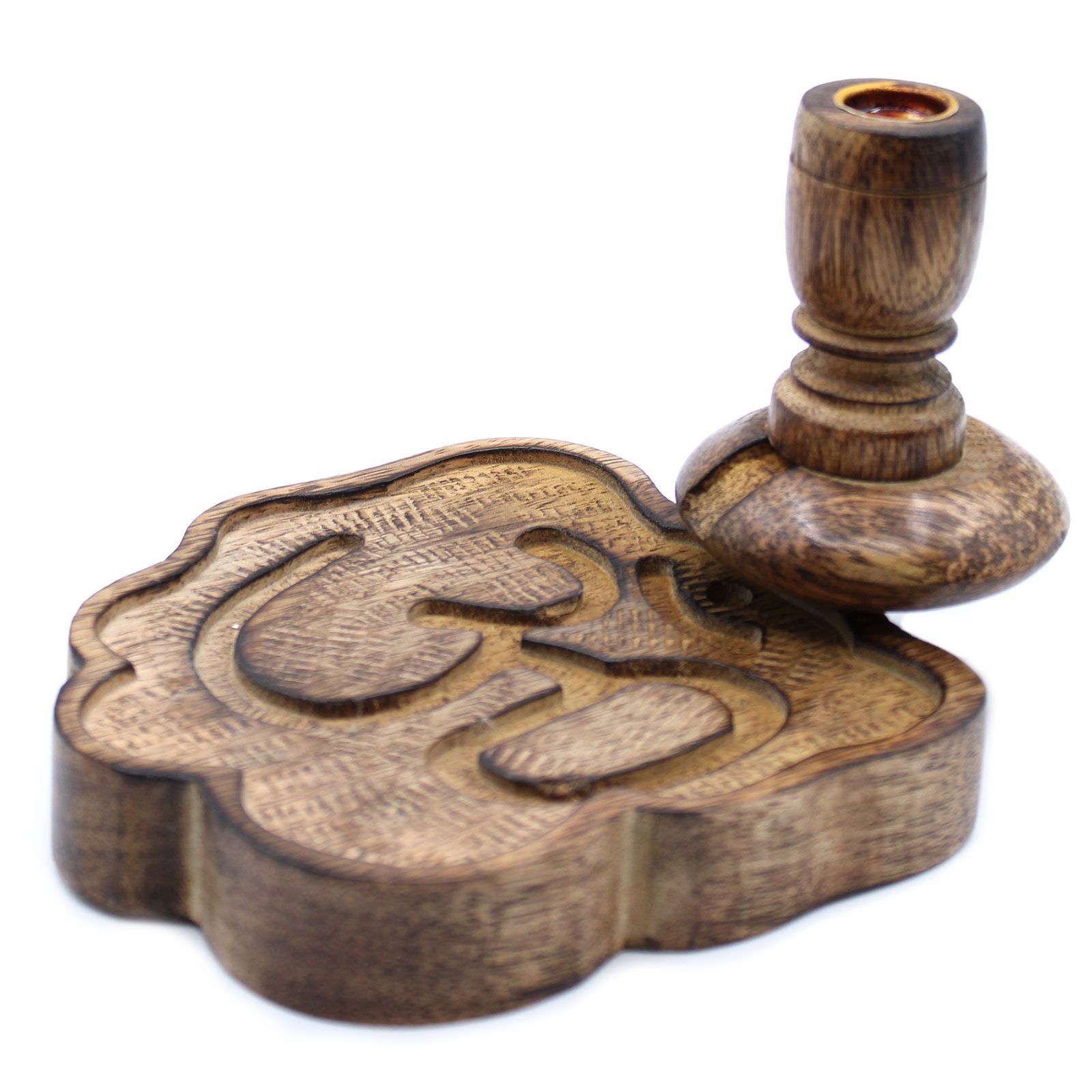 Small Mango Wood Backflow Burner Ohm for Unique Aromatic Experiences