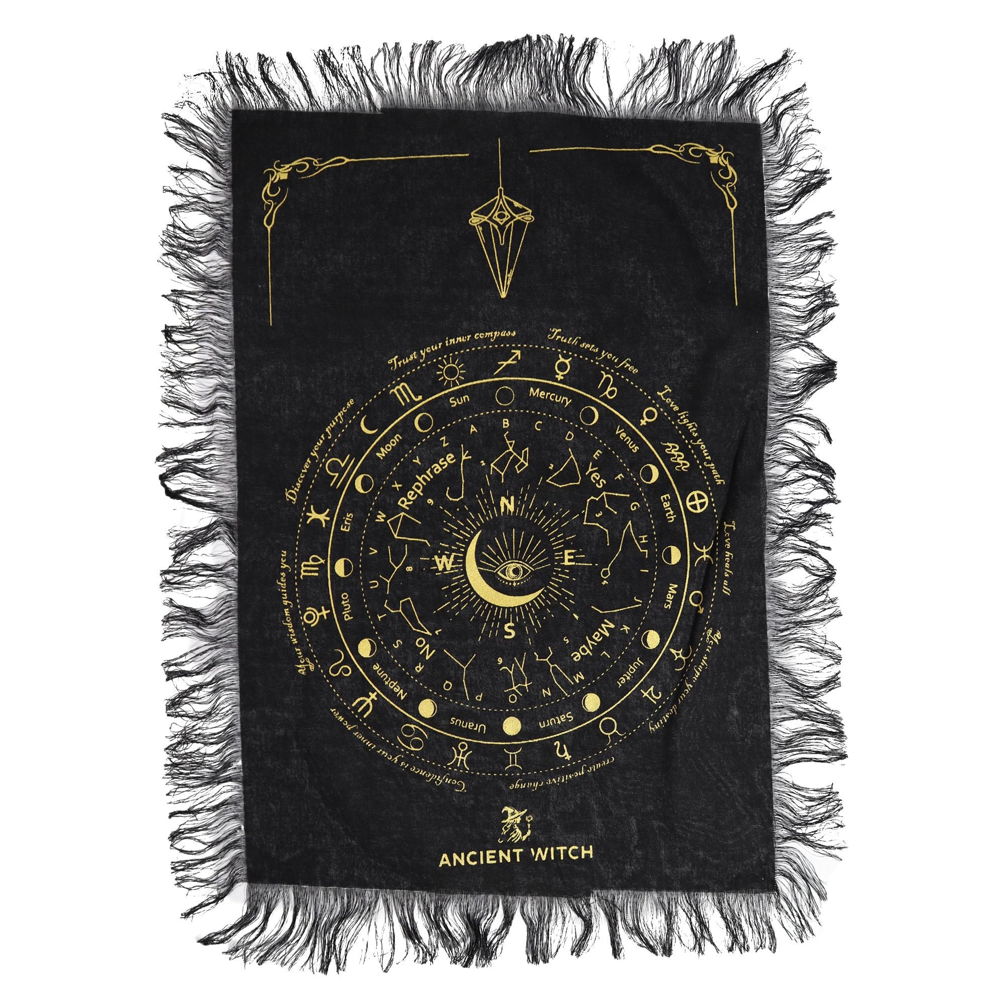 Ancient Witch Pendulum Divination Cloth with All Seeing Eye Design