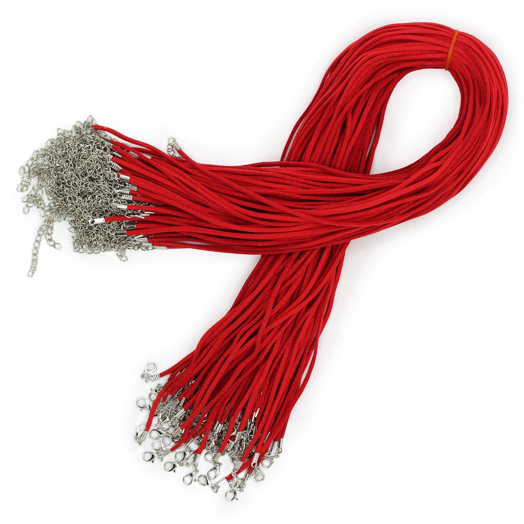 Vibrant Red Faux Leather Pendant Cord 2.5mm Thick for Jewellery