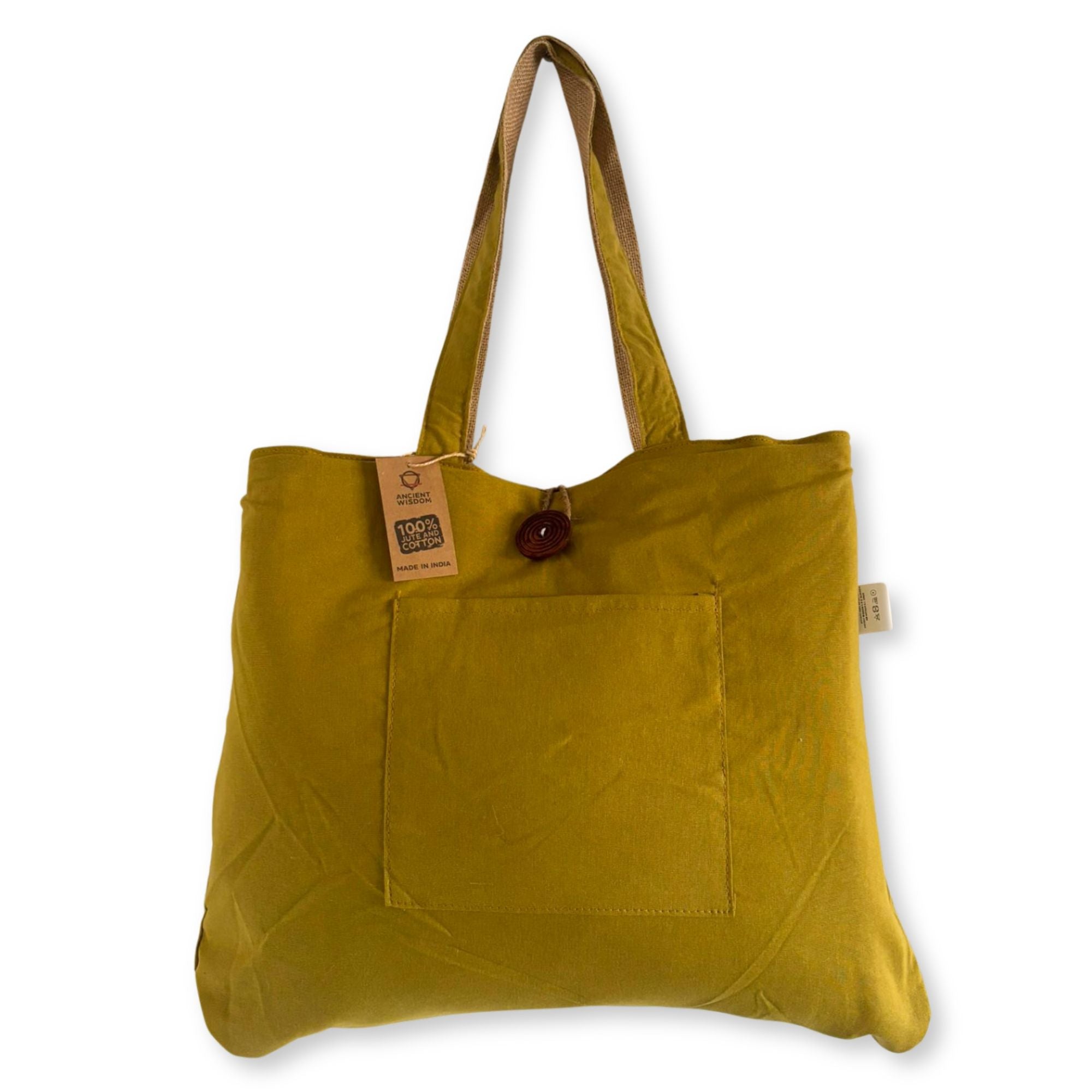 Jute & Cotton Reversible Big Bag in Pistachio for Daily Use