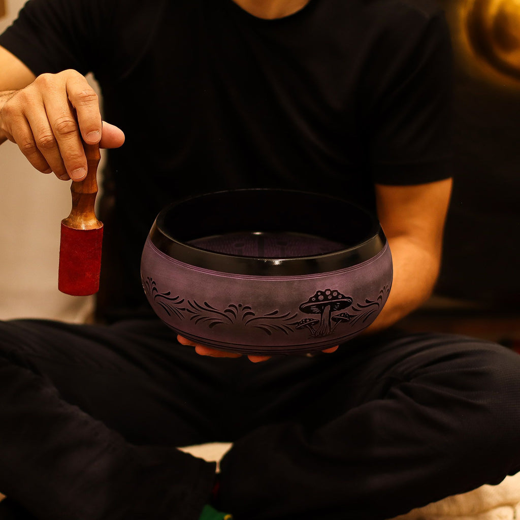 Extra Loud Mushroom Singing Bowl in Purple Haze for Meditation