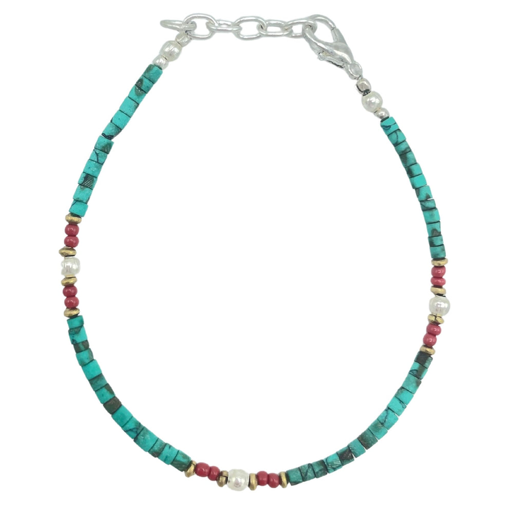 Nepalese Extra Fine Gem Bracelet with Vibrant Turquoise Beads