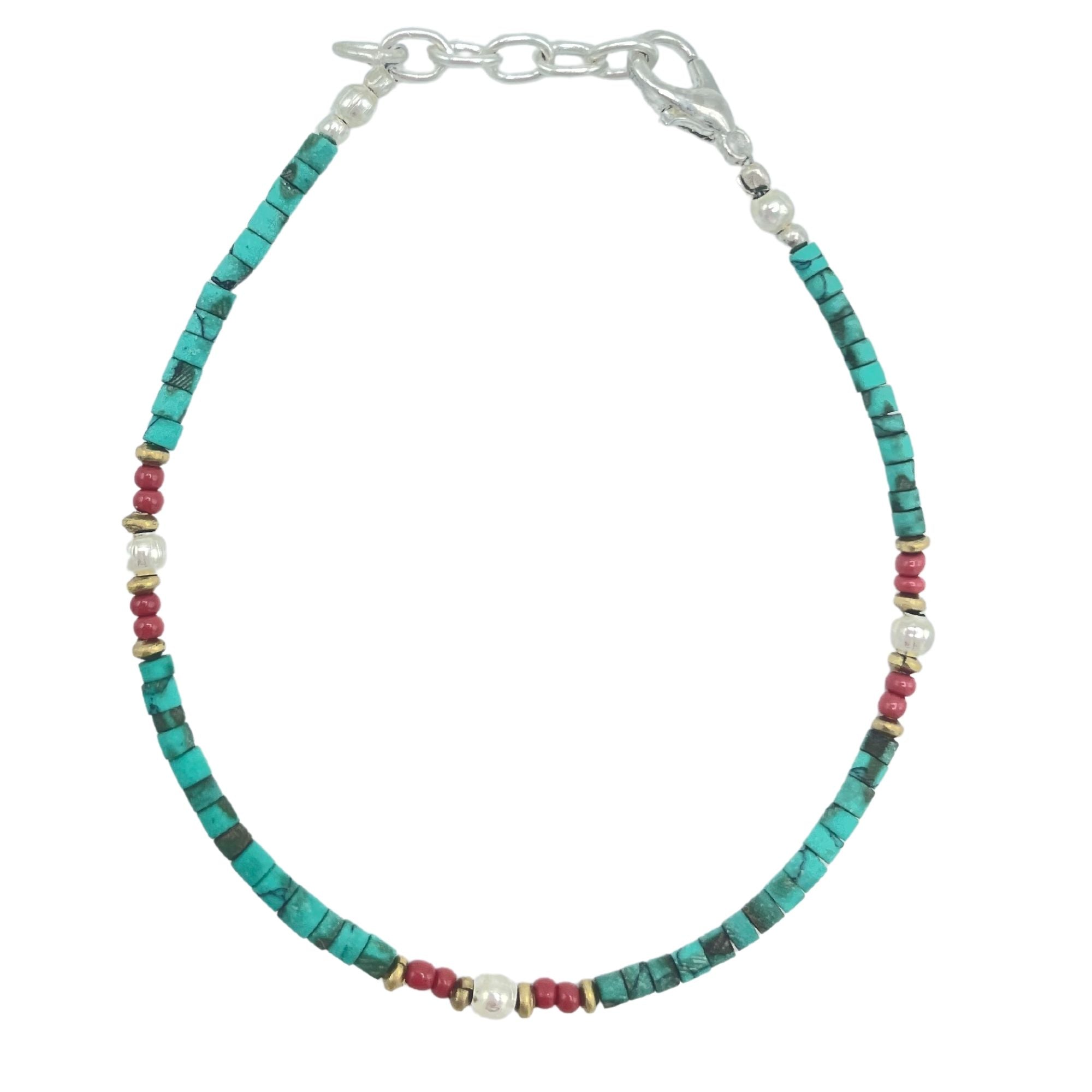 Nepalese Extra Fine Gem Bracelet with Vibrant Turquoise Beads