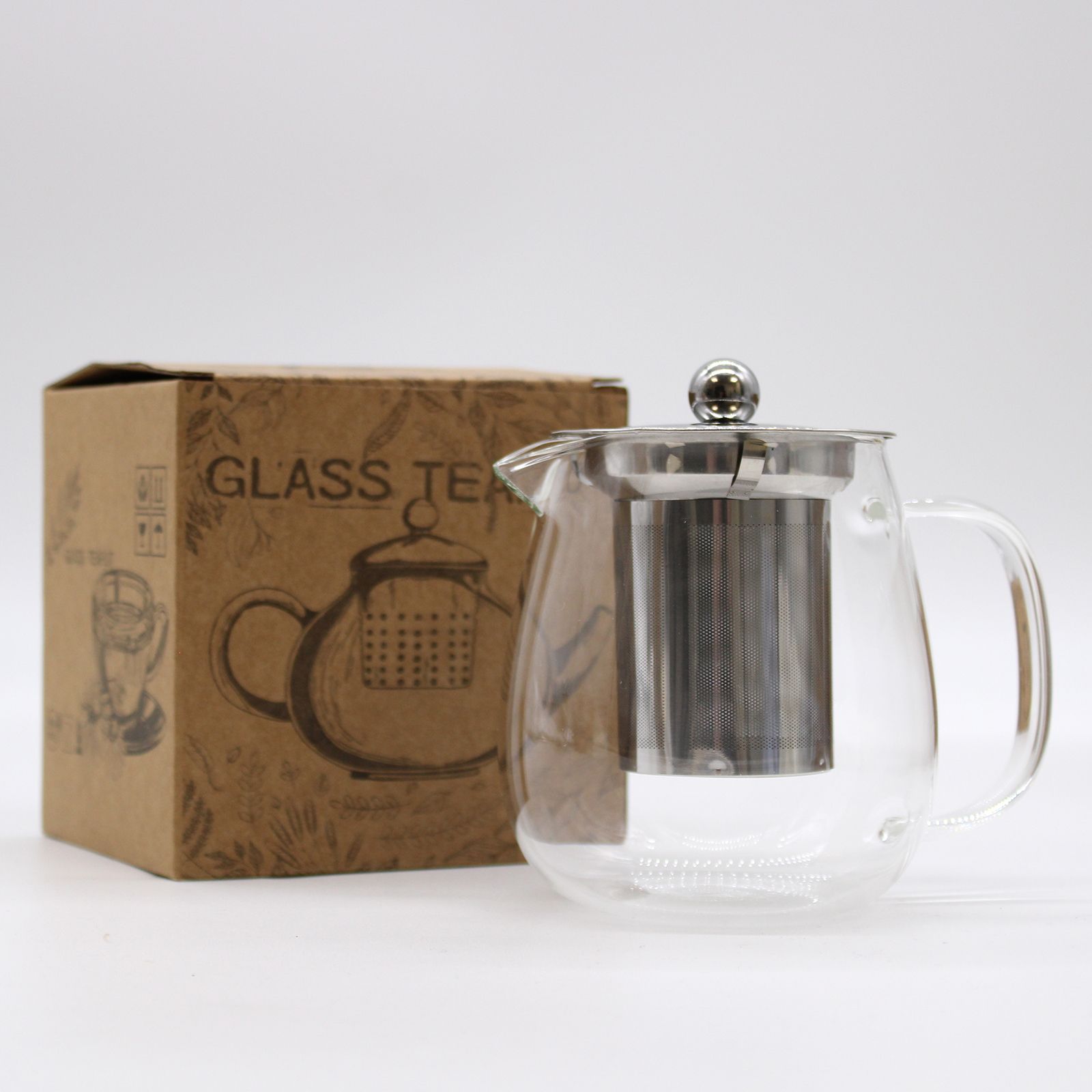 Glass Infuser Teapot Contemporary Design with 550ml Capacity