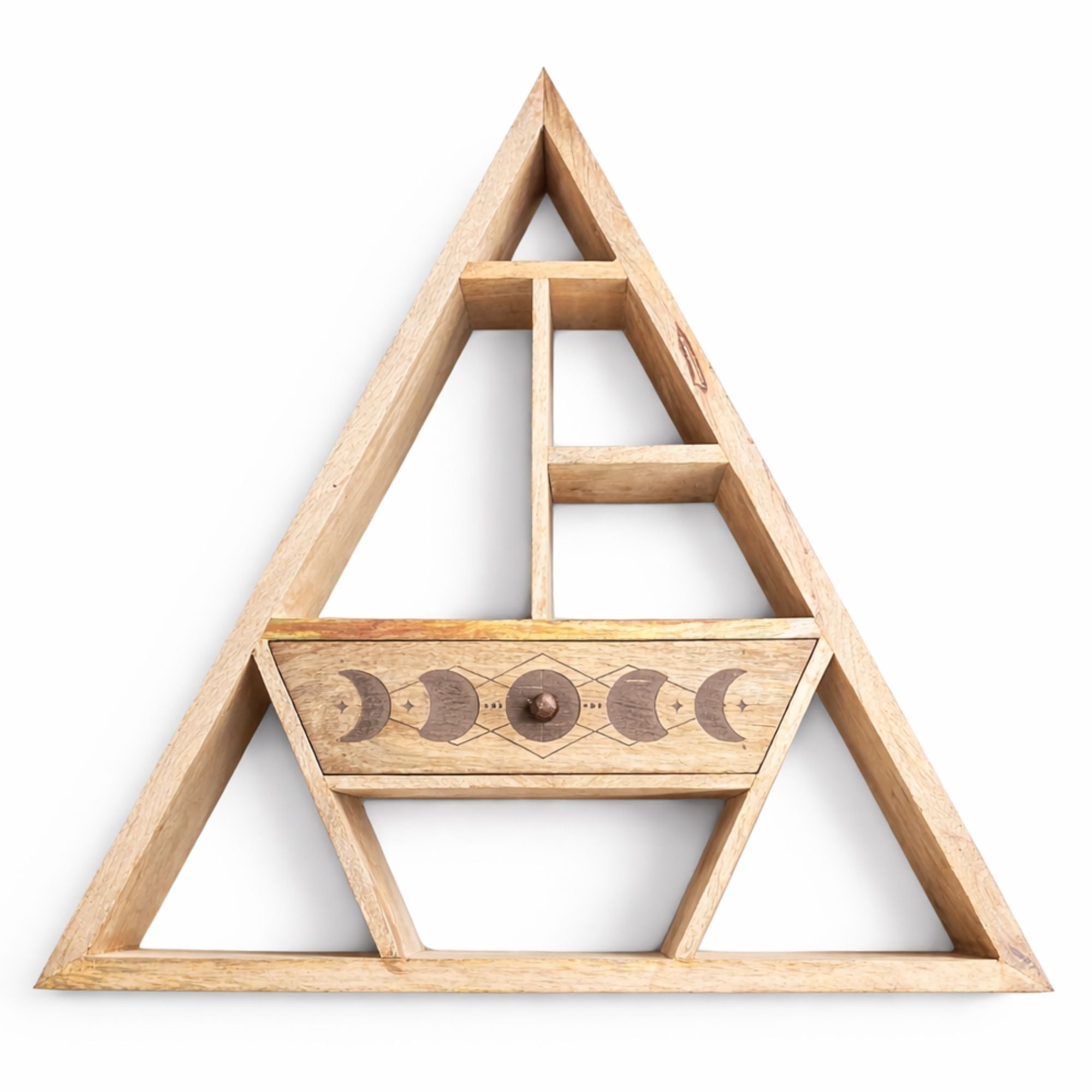 Triangle Shaped Wall Shelf with Drawer for Unique Home Décor