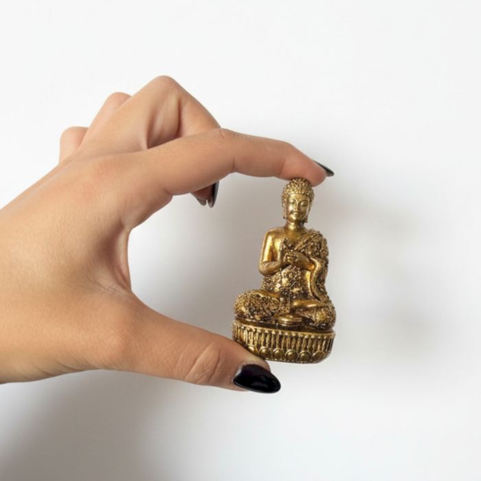 Brass Miniature Buddha Figure Serene Decorative Accent for Home