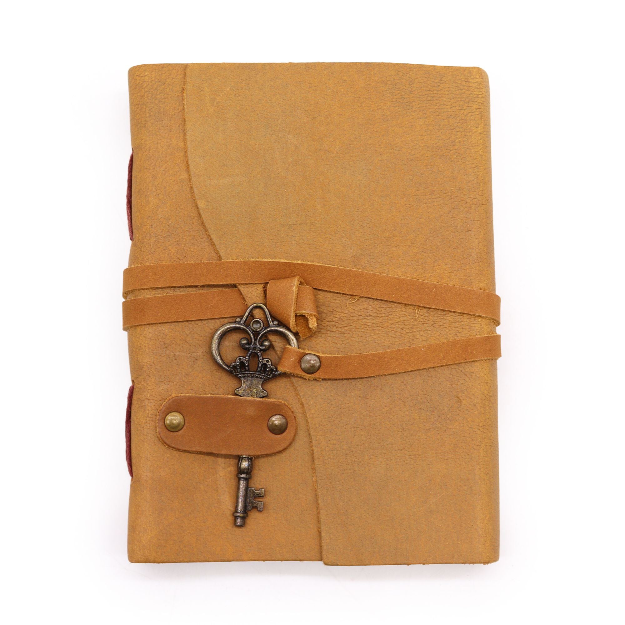 Oiled Tan Leather Journal with Key for Creative Writing 200 Pages
