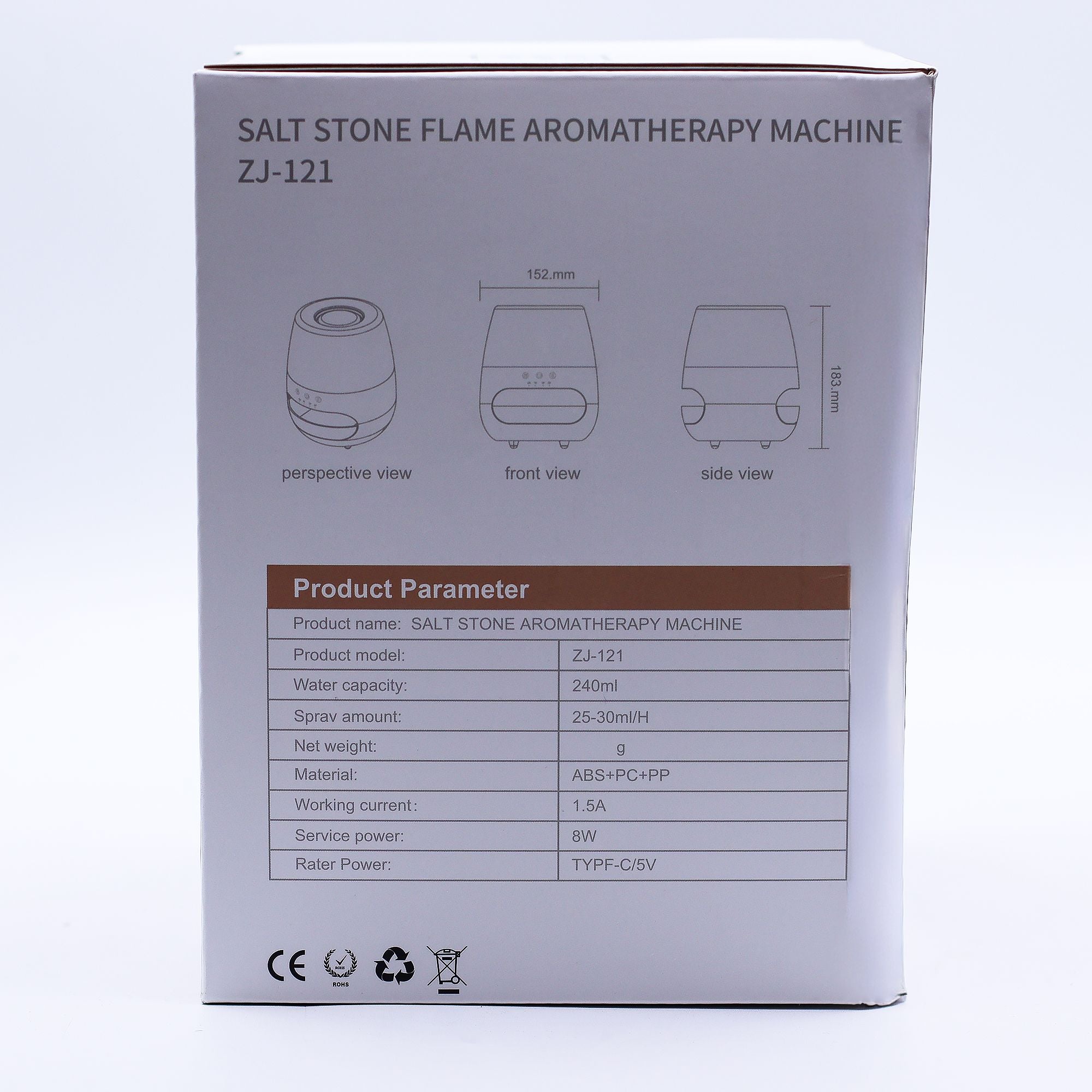 Salt Stone Flame Effect Aroma Diffuser with Timer and USB Power