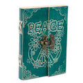Leather Green Peace Notebook with Lock for Creative Writing