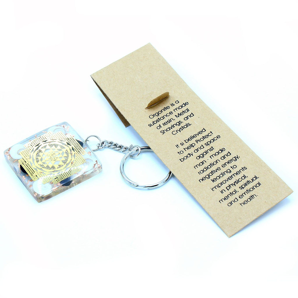 Stylish Orgonite Power Keyring for Home Protection with Tourmaline