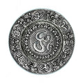 Polished Aluminium Om Round Incense Holder for Home Decor