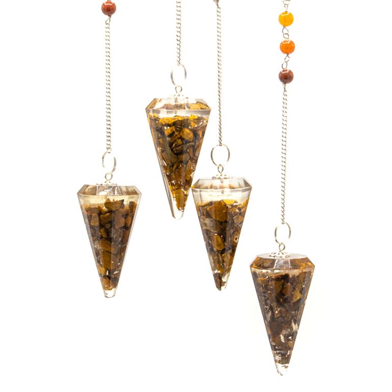 Orgonite Power Chakra Pendulum with Tiger Eye for Dowsing