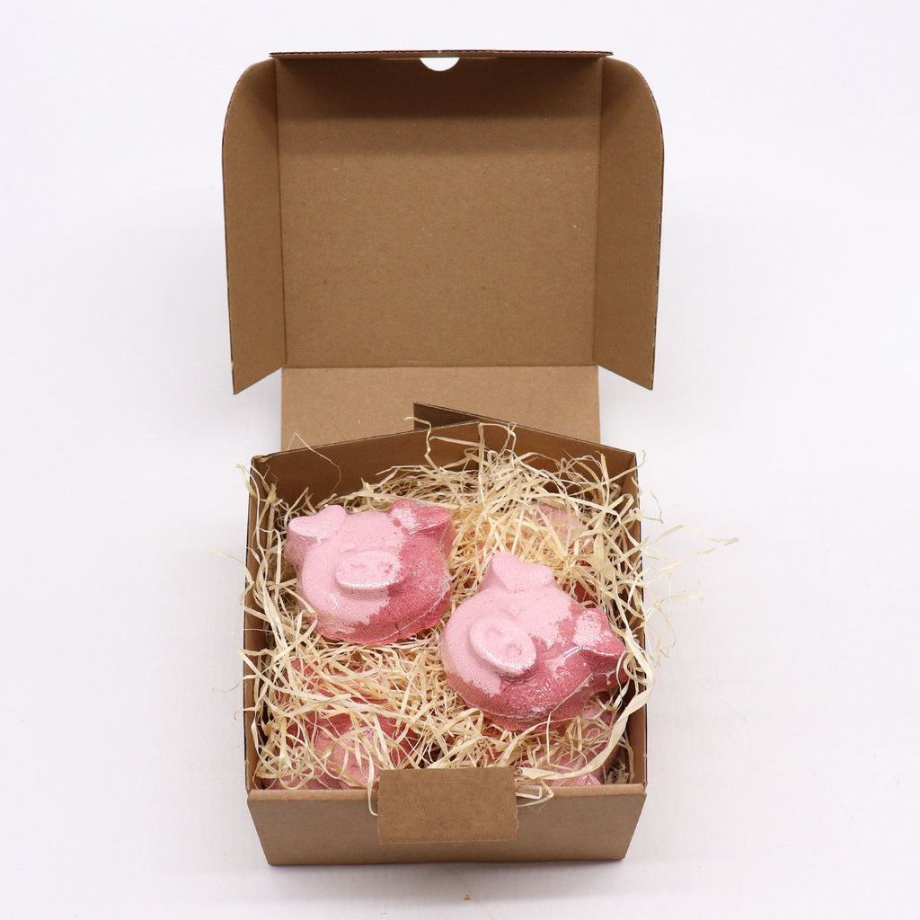 Pig Bath Bomb 70g with Vanilla Cupcake Scent for Kids Fun