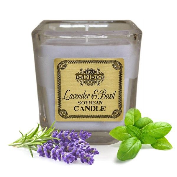 Lavender & Basil Soybean Jar Candles for Clean Burn Experience