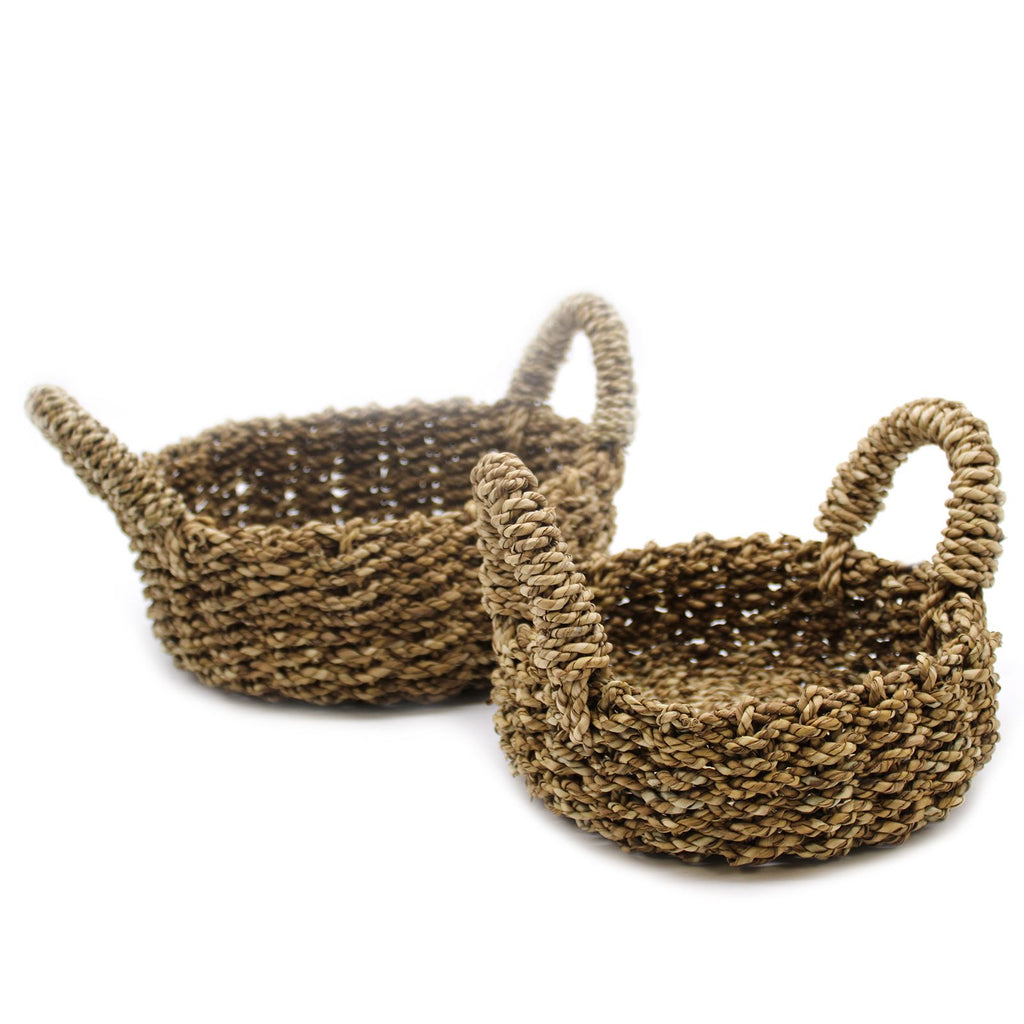 Natural Seagrass Basket Set of 2 for Stylish Home Storage