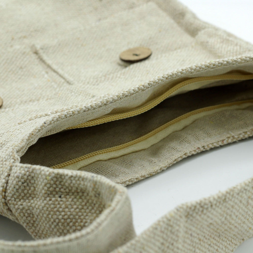 Natural Tones Two Pocket Bag Stylish Medium Crossbody Handbag