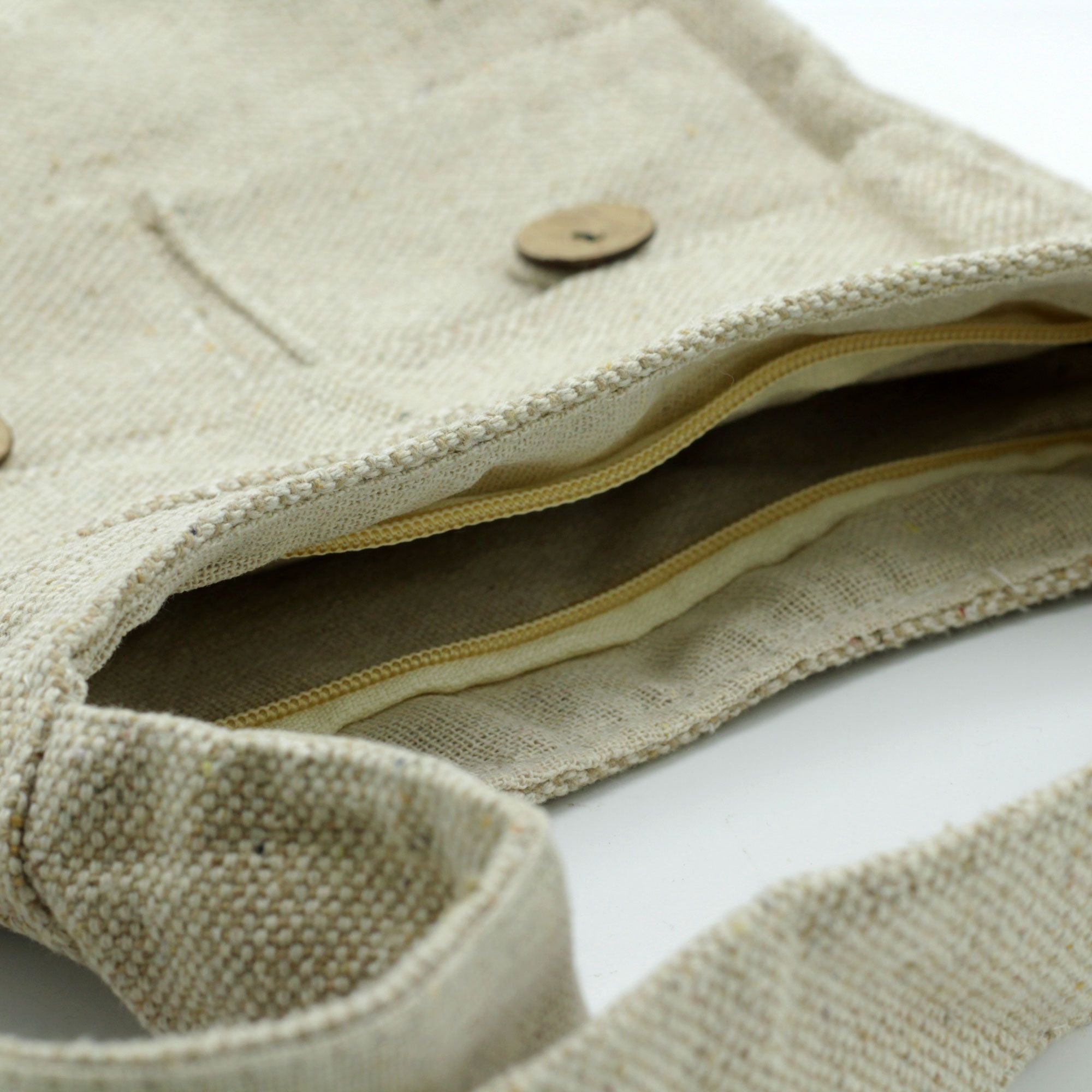 Natural Tones Two Pocket Bag Stylish Medium Crossbody Handbag