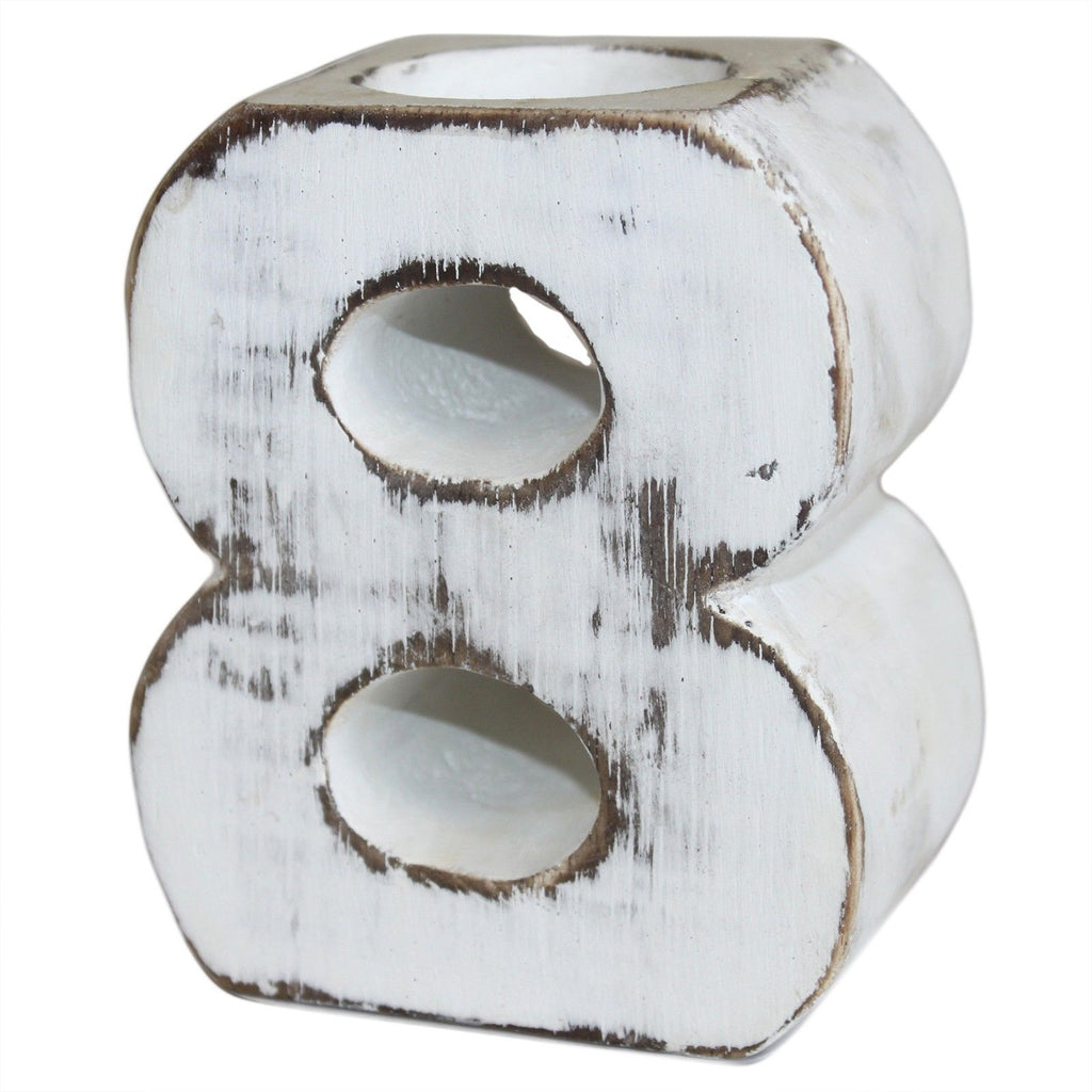 Wooden Birthday Number No.8 Candle Holder for Festive Celebrations