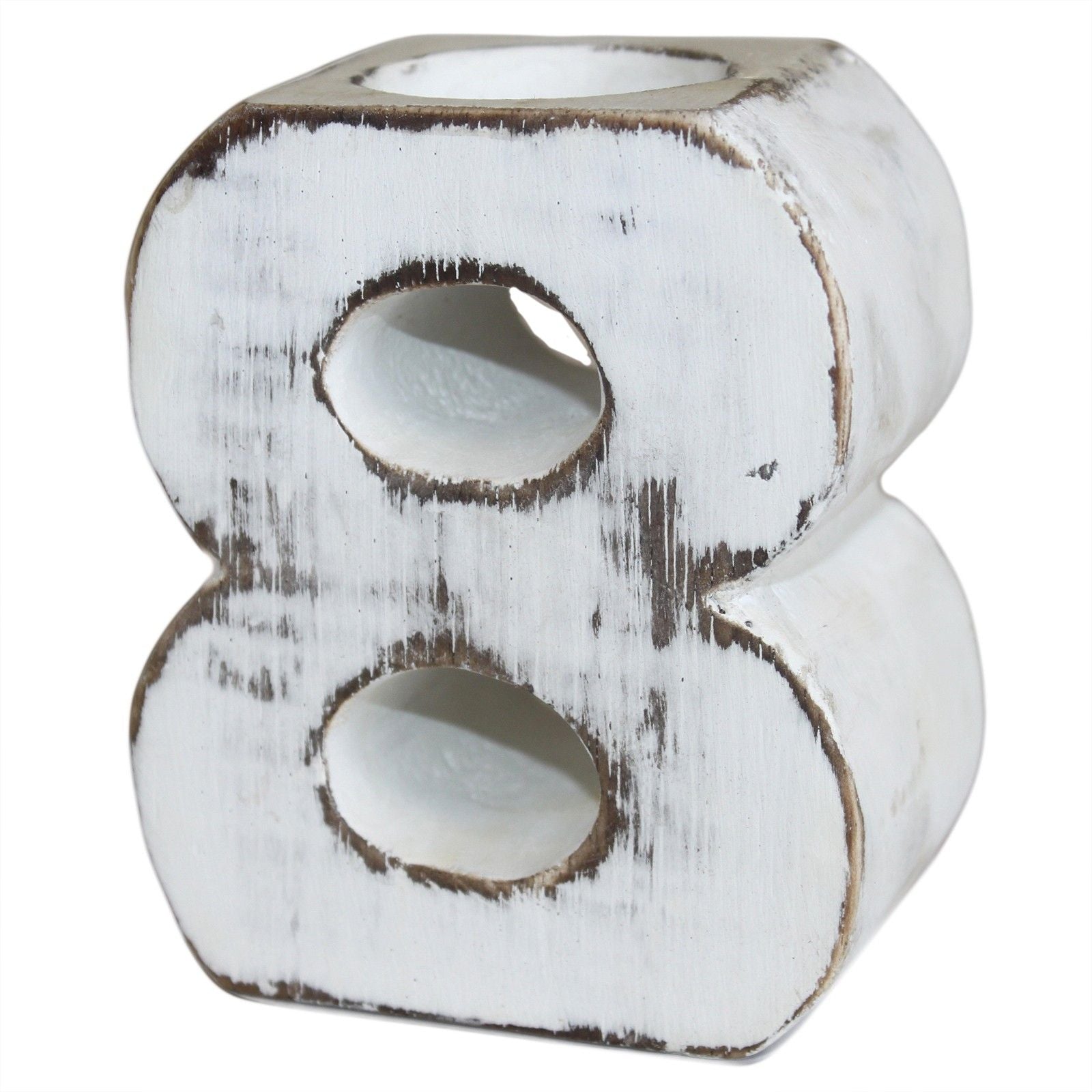 Wooden Birthday Number No.8 Candle Holder for Festive Celebrations