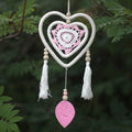 Medium Pink Heart in Heart Dream Catcher for Sweet Dreams Decor