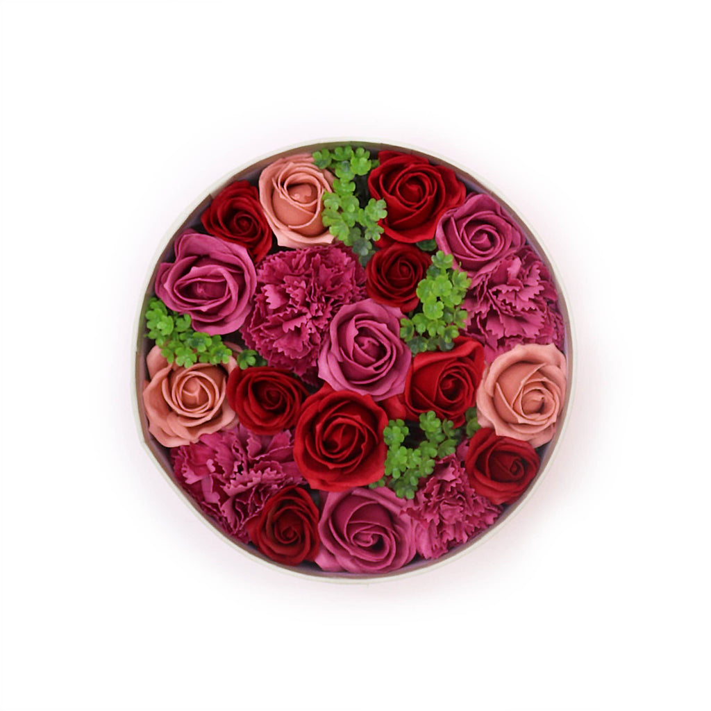 Round Box of Vintage Roses Soap Flowers for Elegant Gifting