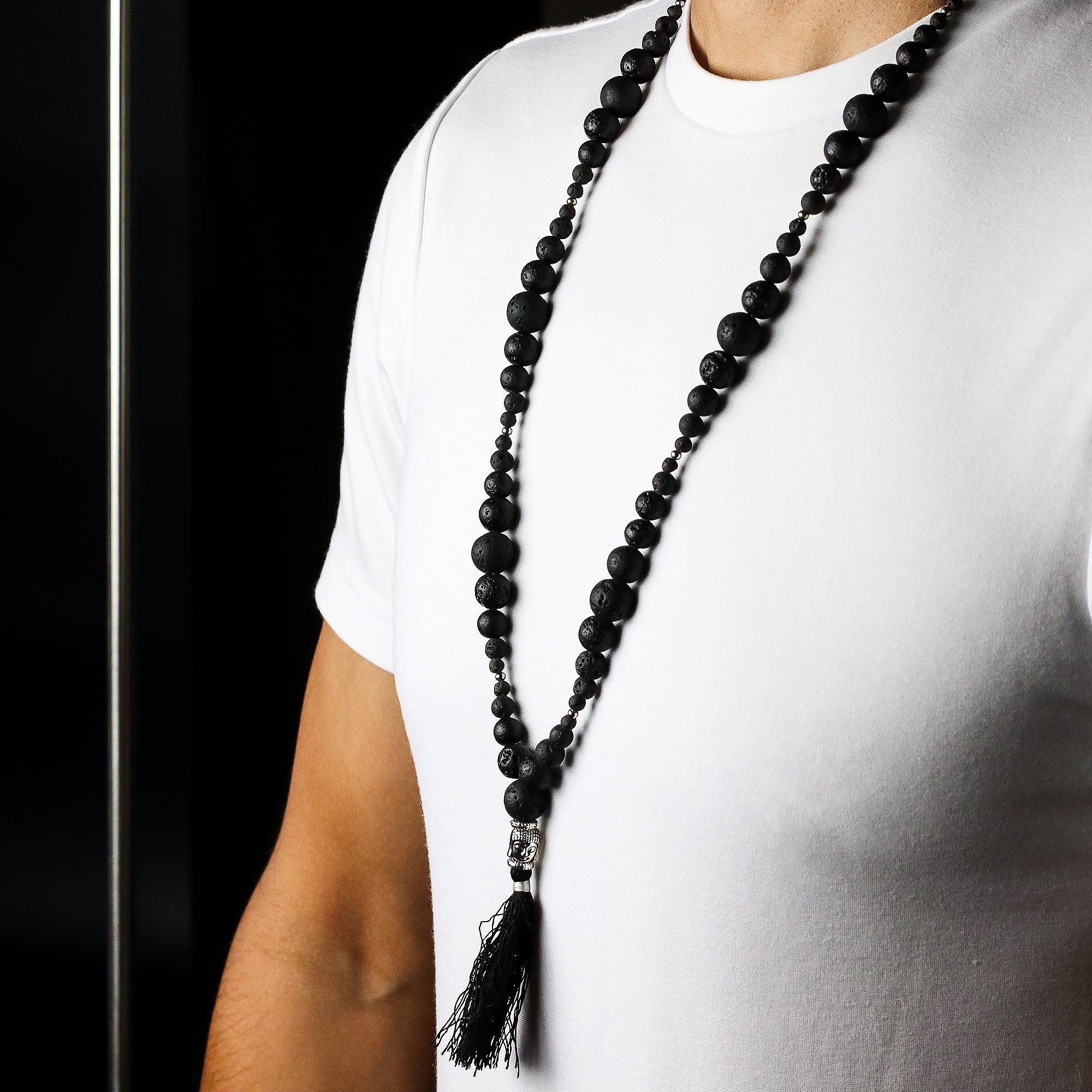 Essence of the Volcano Necklace with Silver Buddha Charm Design