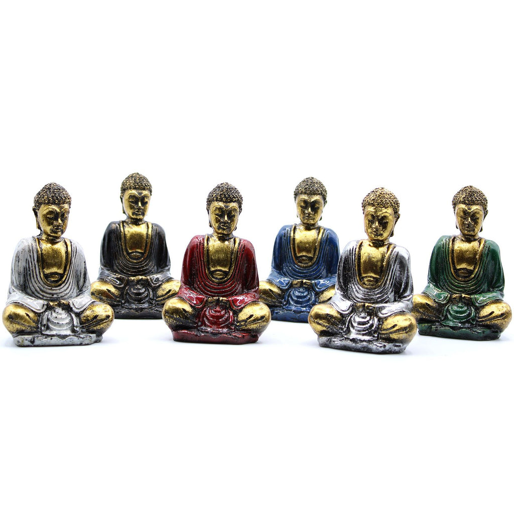 Gold Mini Buddha Statues in Assorted Colours for Home Decor