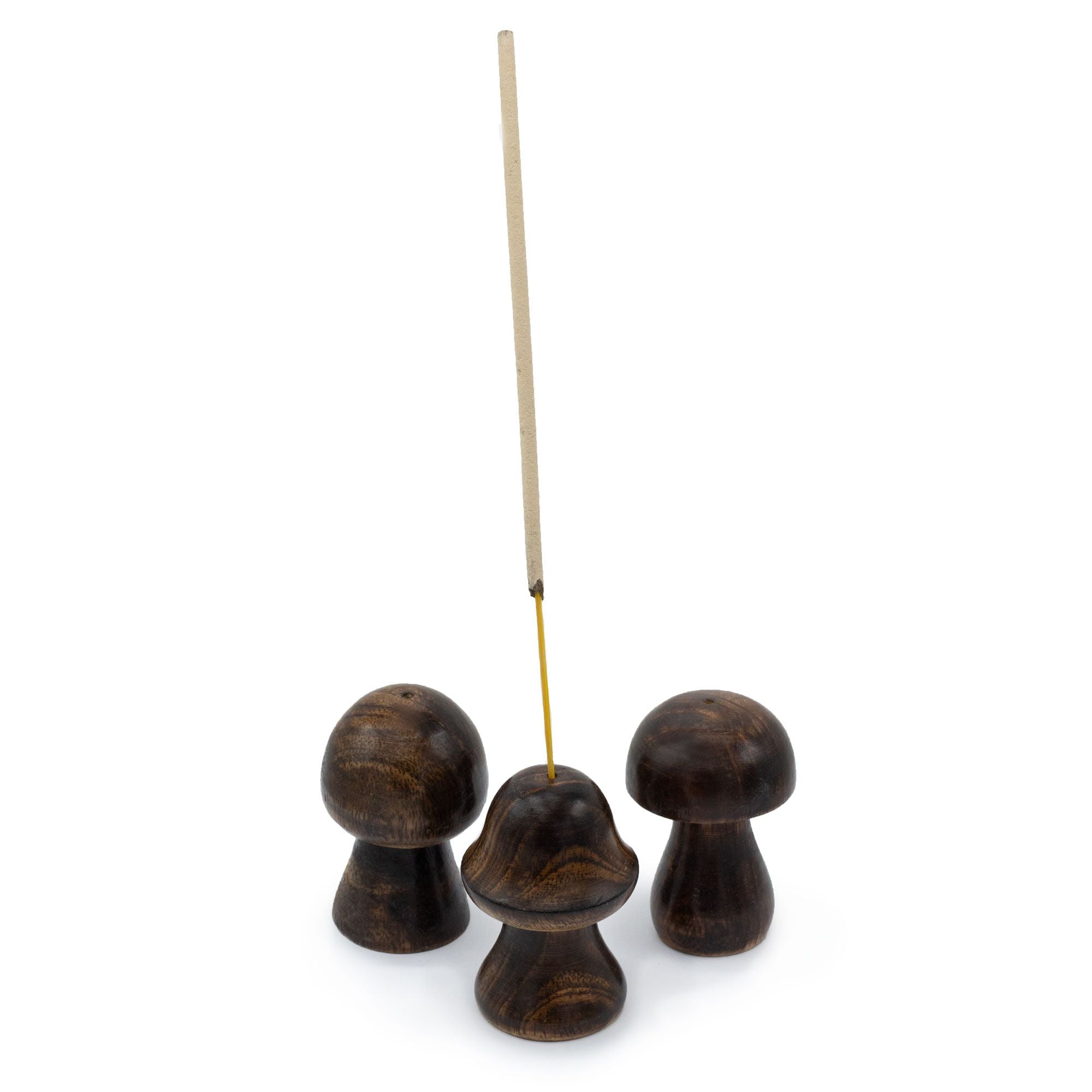 Set of 3 Mini Incense Mushrooms Unique Holders for Sticks