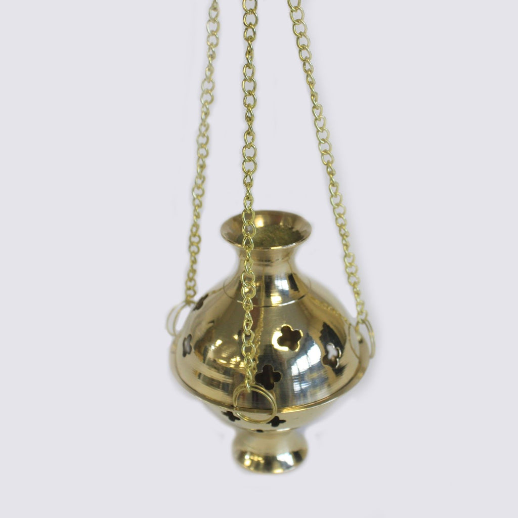 Hanging Brass Incense Burner for Elegant Home Décor and Rituals