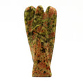 Hand Carved Gemstone Angel Figure in Unakite Design