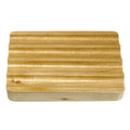 Hemu Wood Soap Dish with Corrugated Design for Lasting Soaps