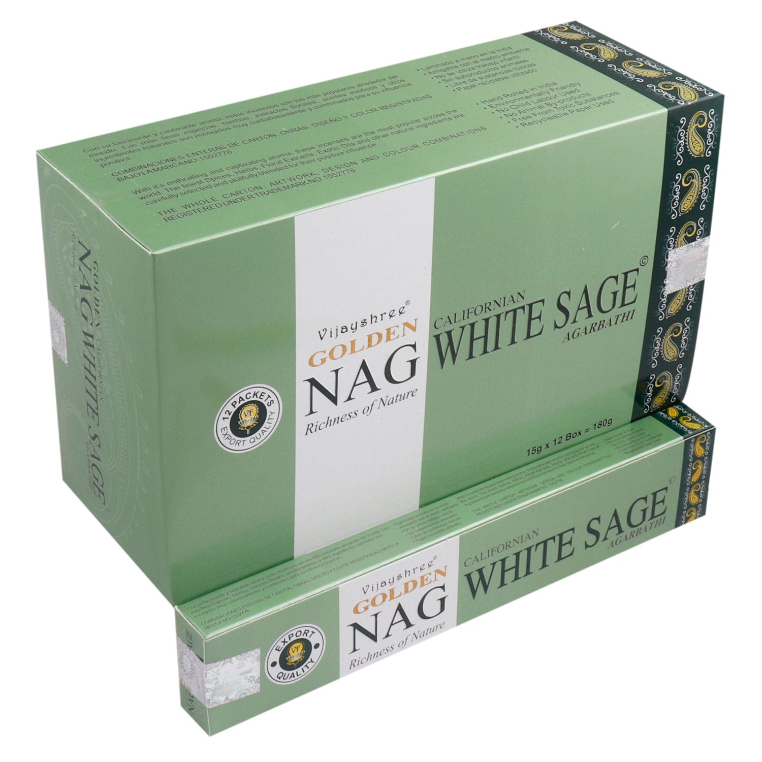 15g Golden Nag White Sage Incense for Aromatic Home Fragrance
