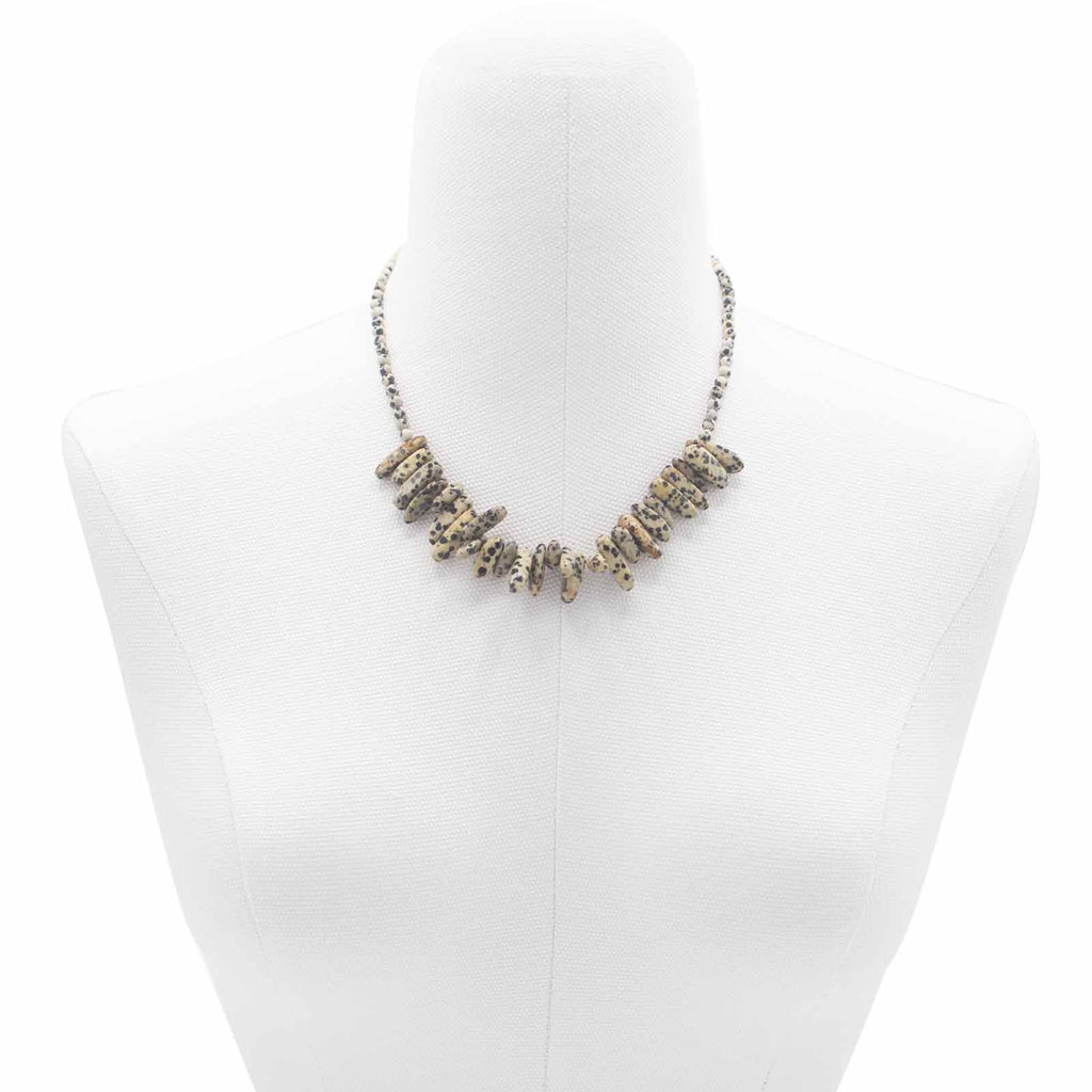 Longstone Gem Necklace with Unique Dalmatian Stone Design