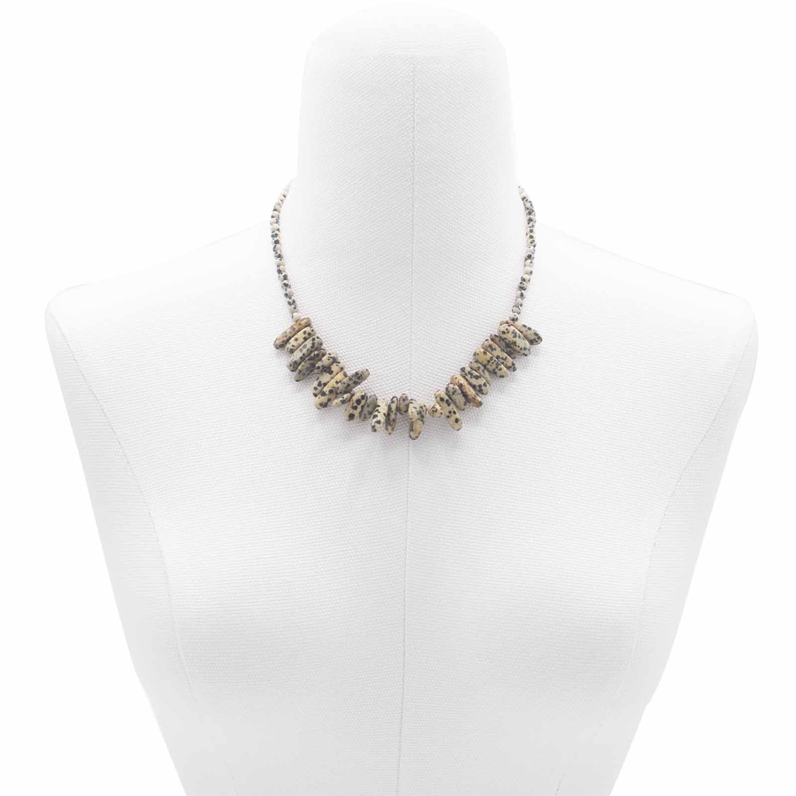 Longstone Gem Necklace with Unique Dalmatian Stone Design