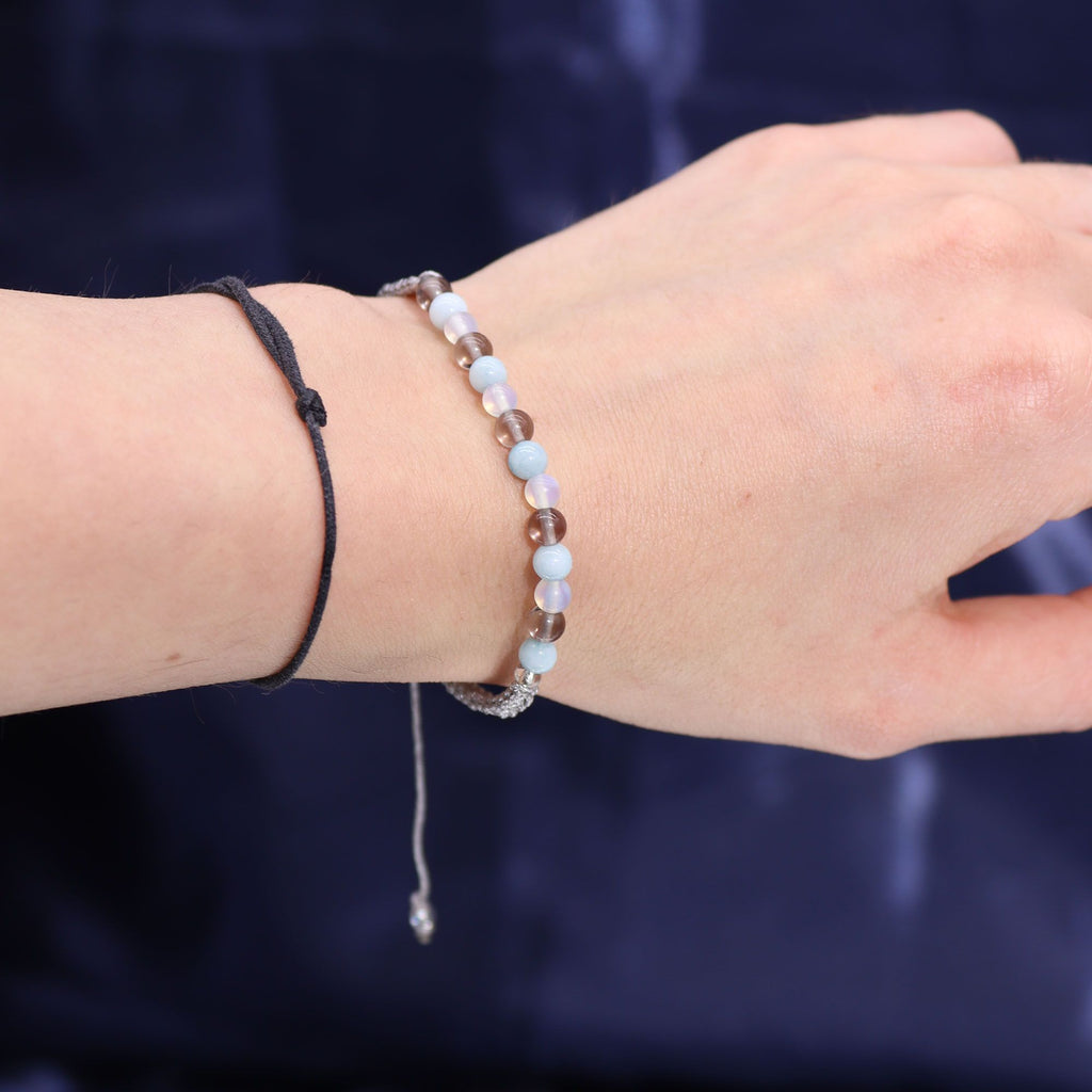 Zodiac Crystal Candle with Gemstone Bracelet for Cancer Sign