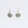 Shell & Silver Earrings with Frangipani Design and Abalone Detail