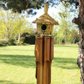 Lrg Round Seagrass Bird Box with Chimes for Your Beautiful Garden
