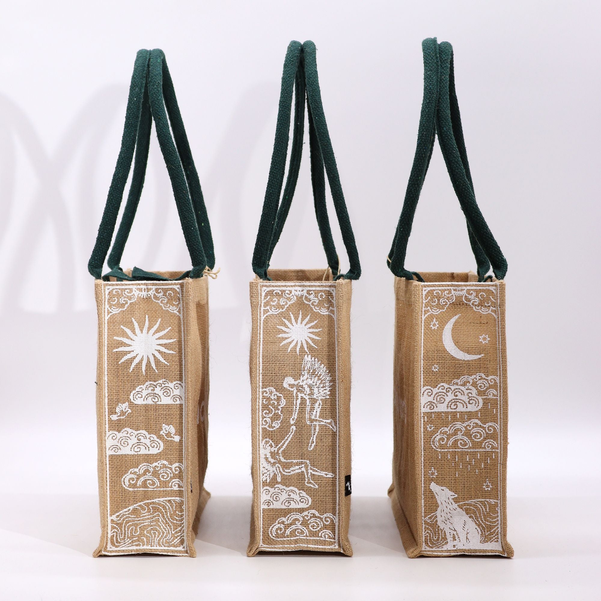 Hop Hare Jute Big Bag with I Am Loved Design for Daily Use