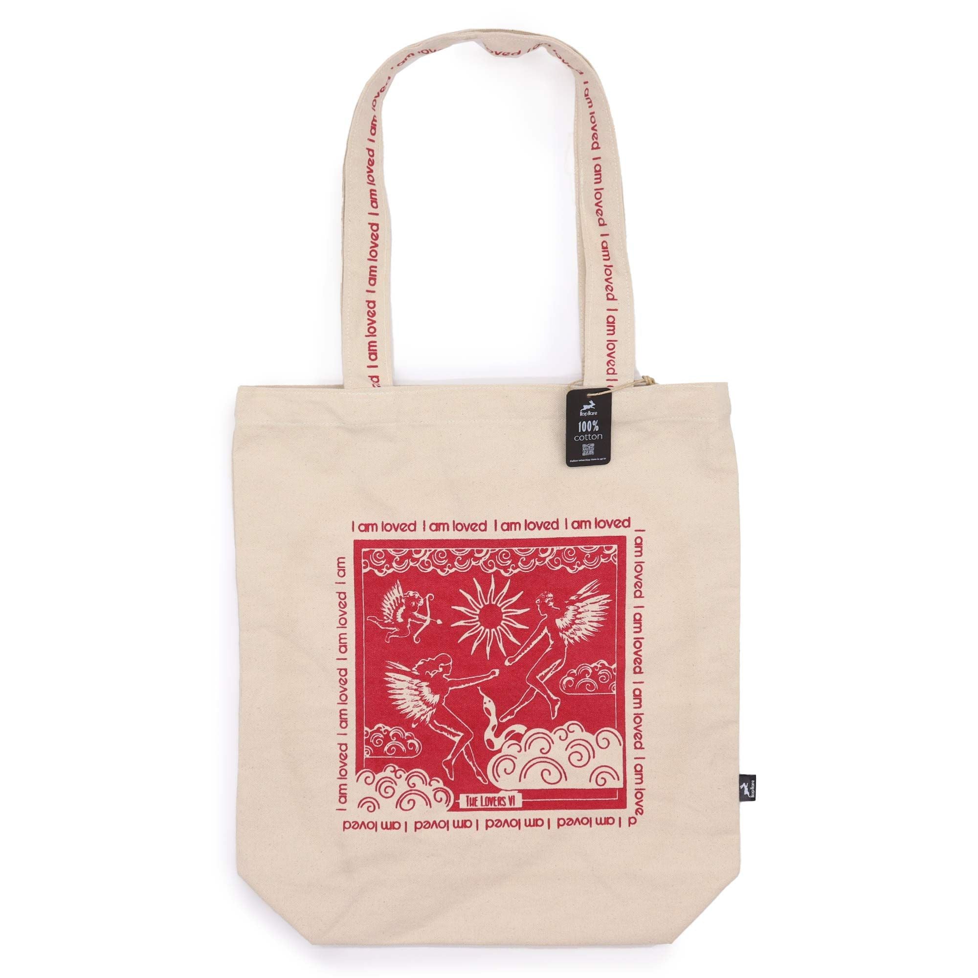 Hop Hare Tote Bag I am Loved Edition for Style and Positivity